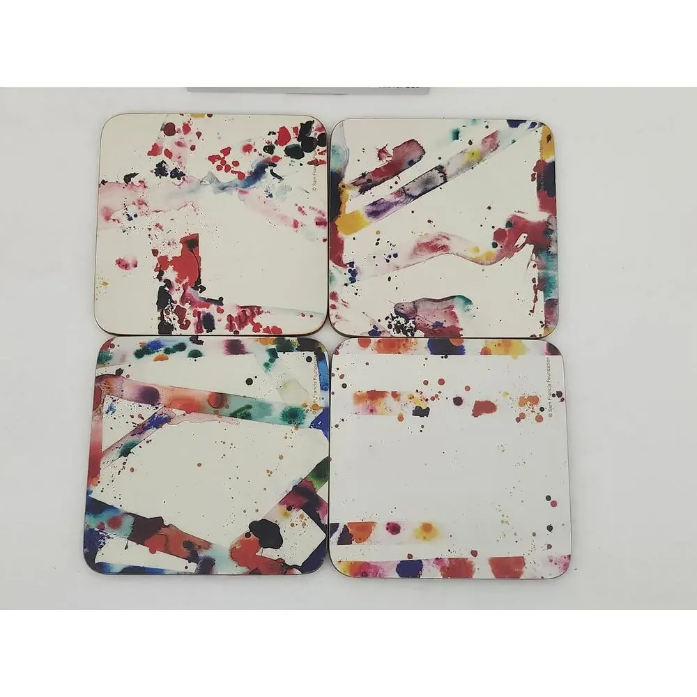 2015 Third Drawer Down Sam Francis Abstract Art Corkboard Coaster Set of 4 Boxed